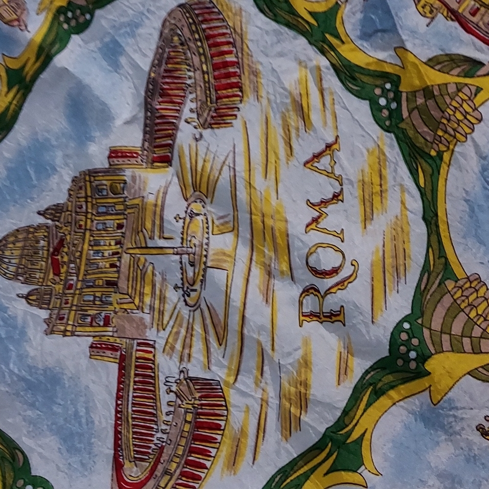 Roma,Italy tourist scarf in green